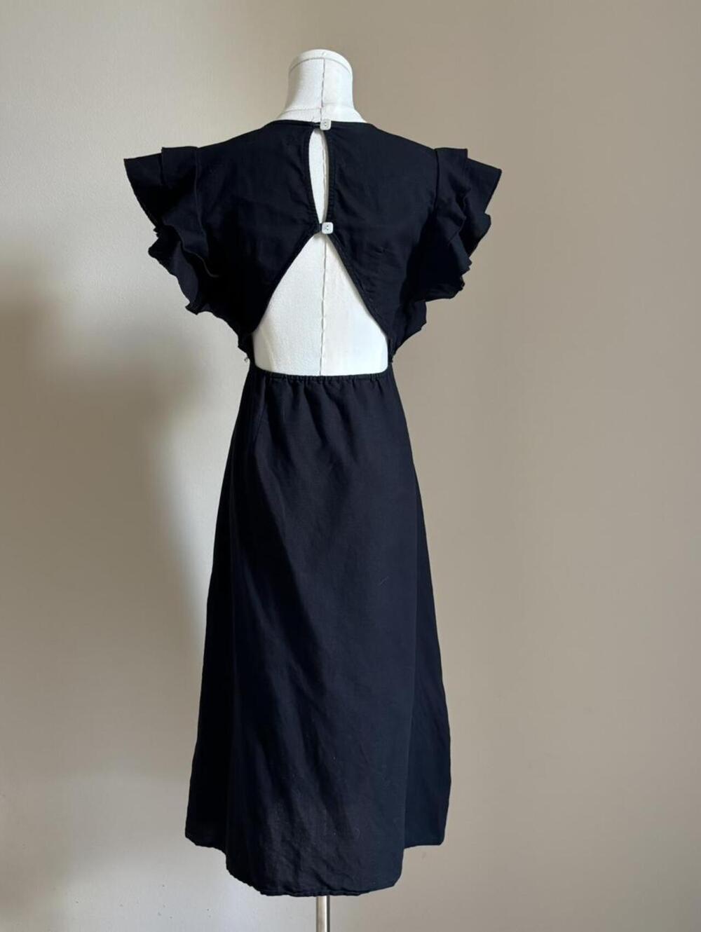 Charlie Holiday Black Linen Blend Dress - Picture 4 of 8
